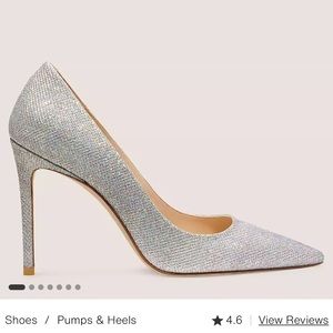 Stuart Weitzman Sparkly Silver Pumps